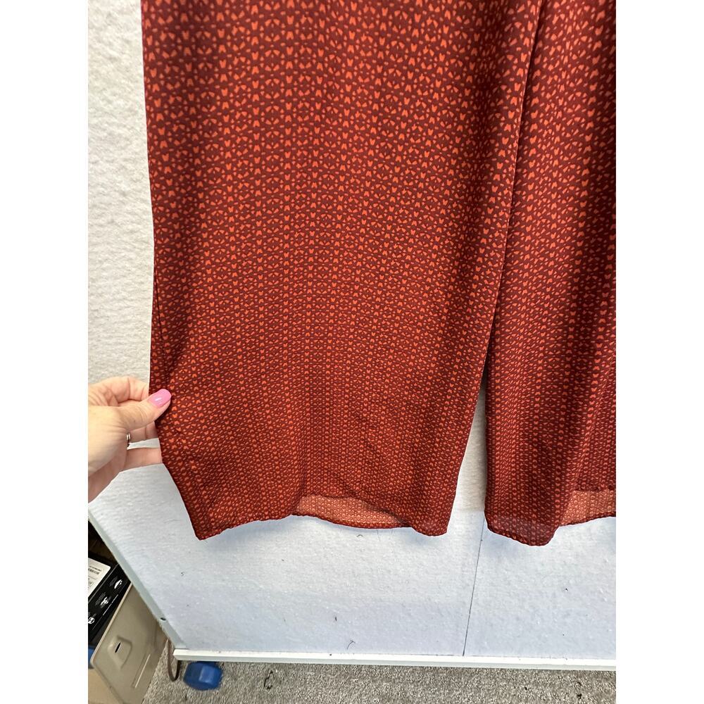 Rust Red Heart Print Flutter Sleeve Romper Lots O… - image 2